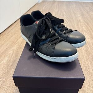 Prada Men's 4E2860 Leather Sneaker Black w. Box - Size 9.5